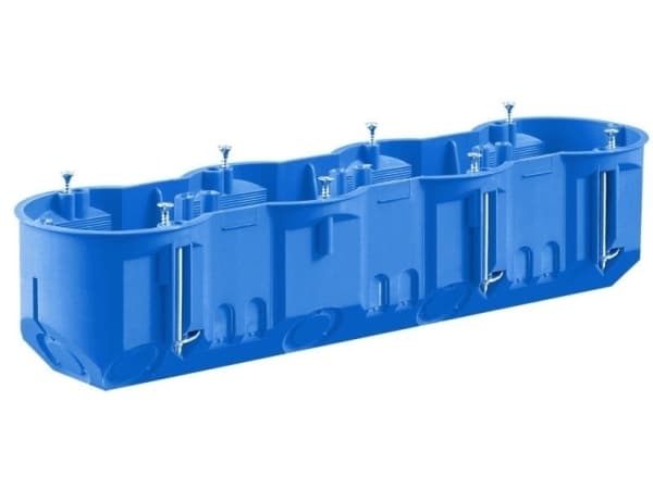 Simet 4-gang flush box P4x60D 60mm deep blue regips (32097203)