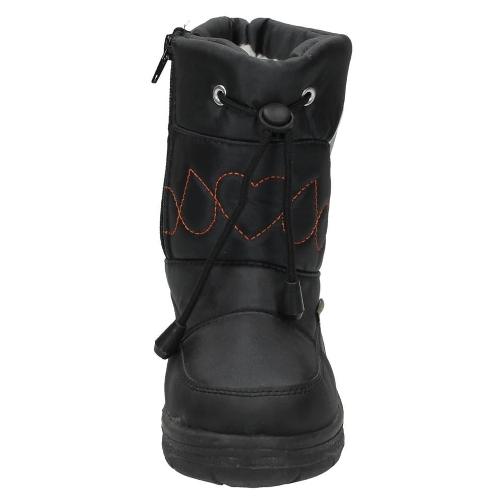 Snow Fun Boys Tie Front Embroidered Design Snow Boots