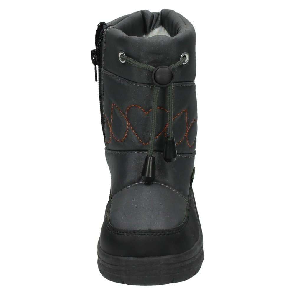 Snow Fun Boys Tie Front Embroidered Design Snow Boots