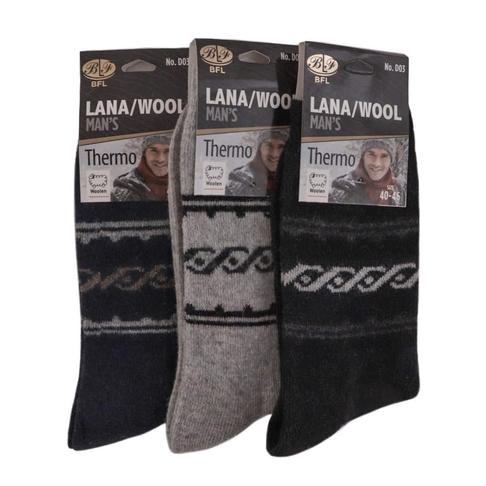 12 PAR STRMPOR WOOL ULL, HERR 40-46