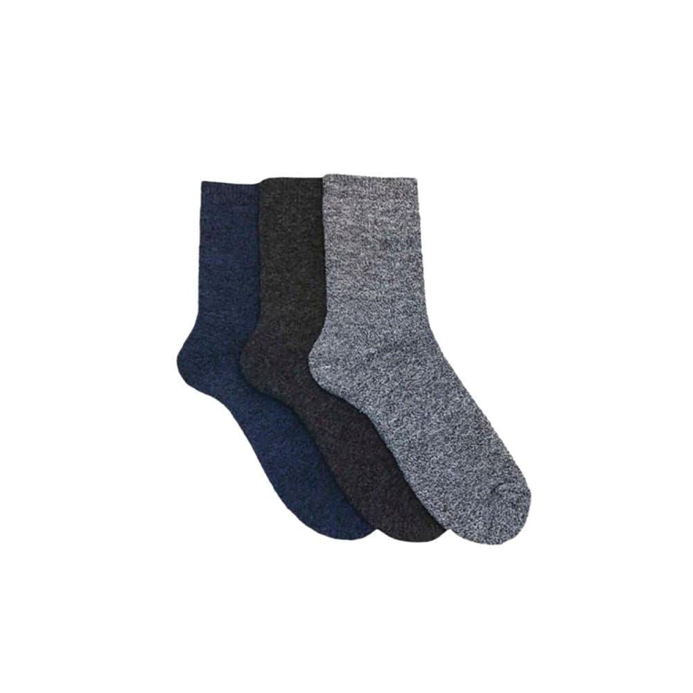 Laltex Mens Boot Socks (3 Pairs) Grey/Black/Navy 7-11 UK