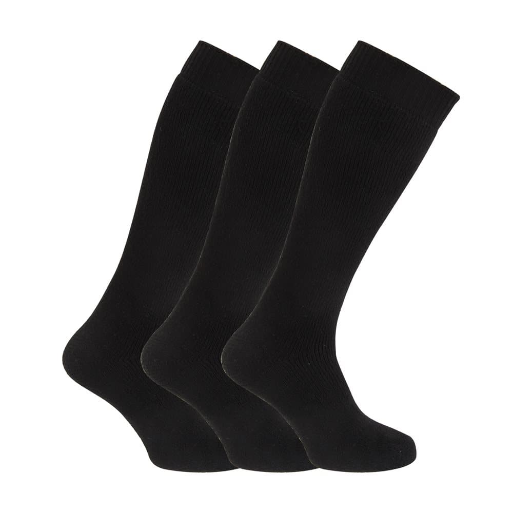 Mens Thermal Wool Blend Long Wellington Boot Socks (Pack Of 3)