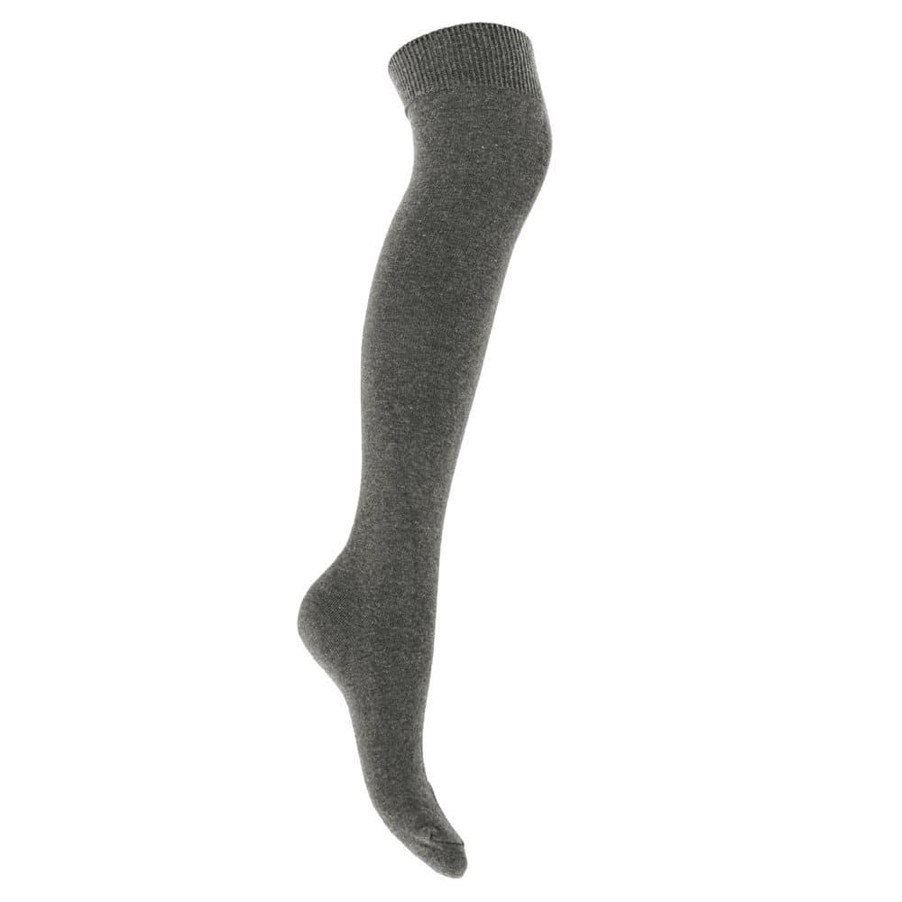Girls Knee High Plain Casual Socks With LYCRA (Pack Of 3)