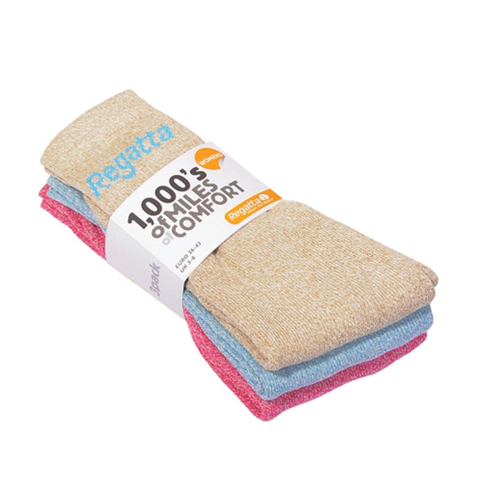 Regatta Great Outdoors Dam / Marl Effect strumpor för damer (3-pack)