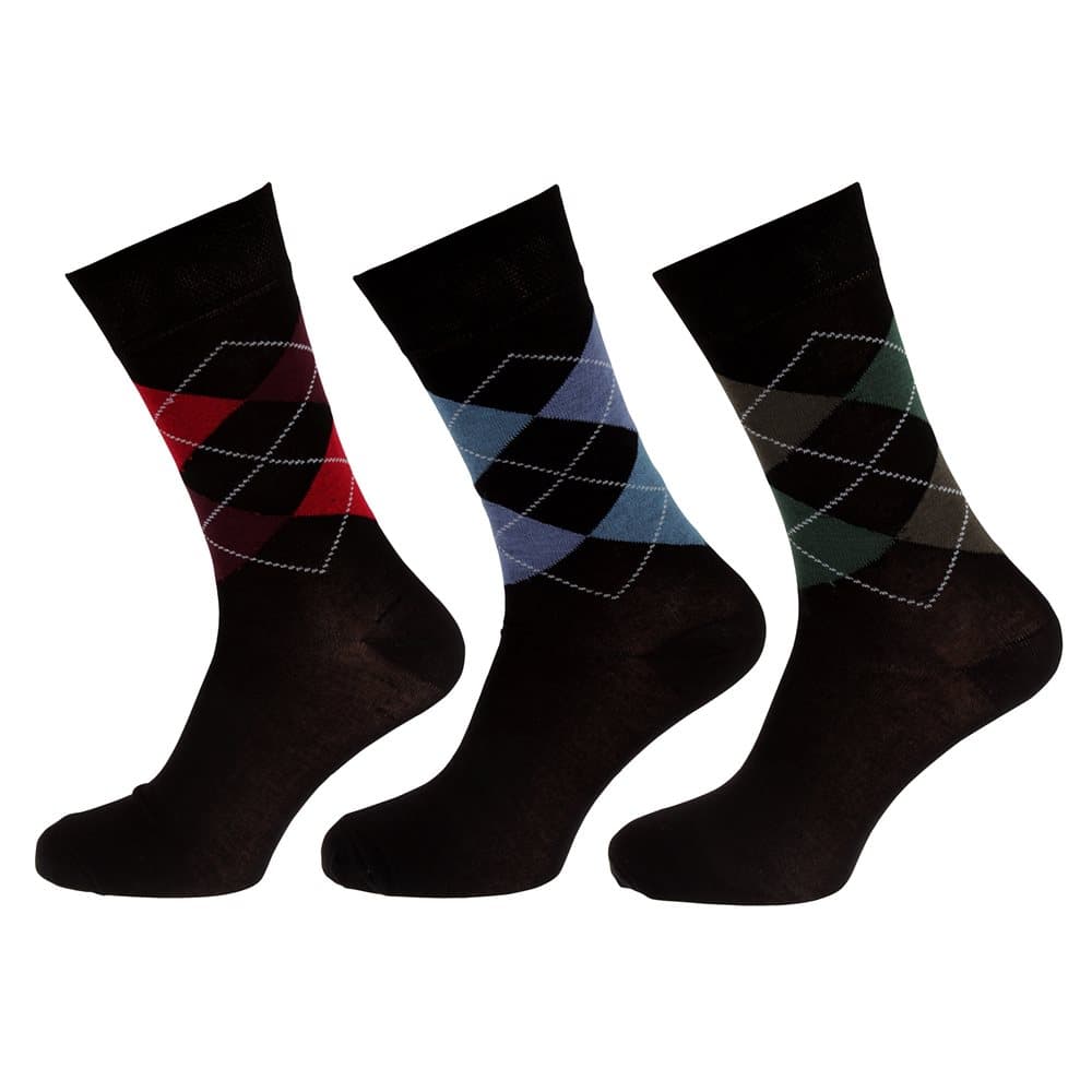 Mens Premium Patterned Bamboo Socks (3 Pairs)