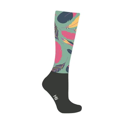 HyFASHION Adults Enchanted Feather Pattern Riding Socks