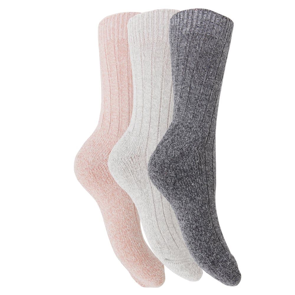 Womens / Ladies Wool Blend Boot Socks (3 Pairs)