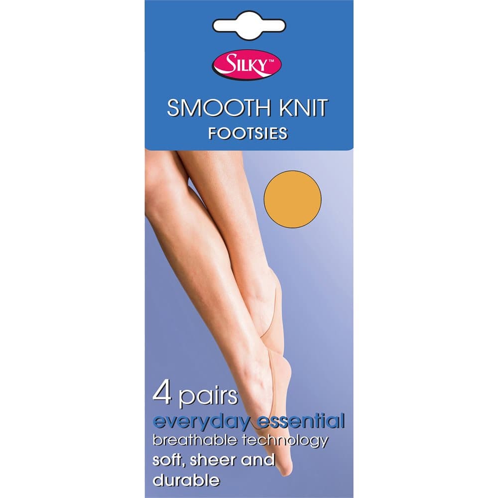 Silky Kvinna / dam glattstickad footsie (4 par)