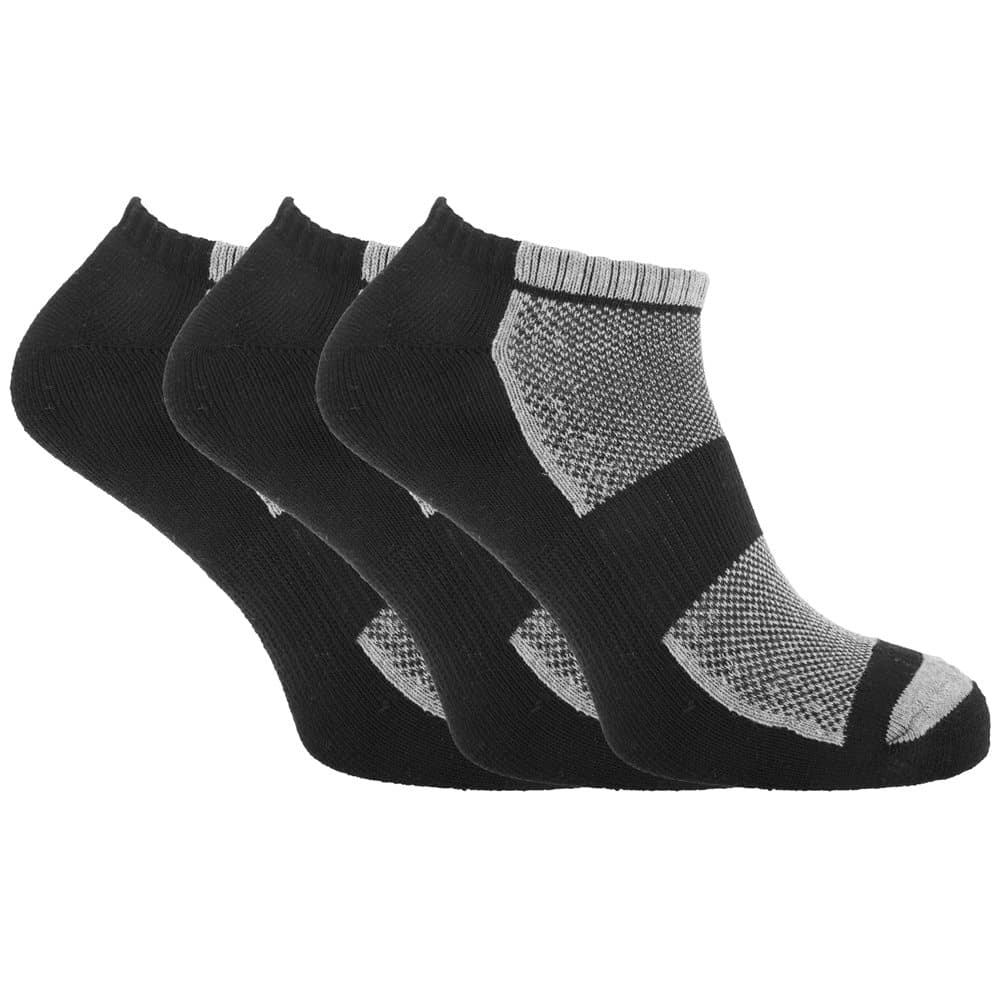 Mens Cotton Rich Sports Trainer Socks With Mesh And Ribbing (Pack Of 3)