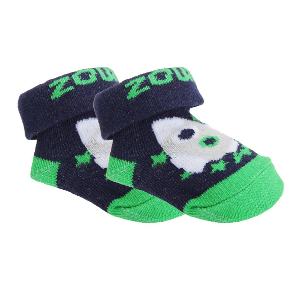 Baby Boys Cotton Rich Space Pattern Socks With Gift Pouch (Pack Of 2)