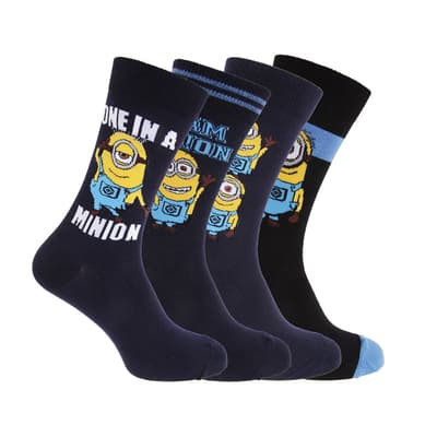 Despicable Me Mens Minions Ankle Socks (Pack Of 4)