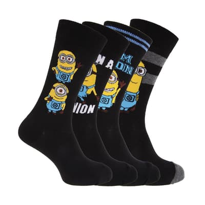 Despicable Me Mens Minions Ankle Socks (Pack Of 4)