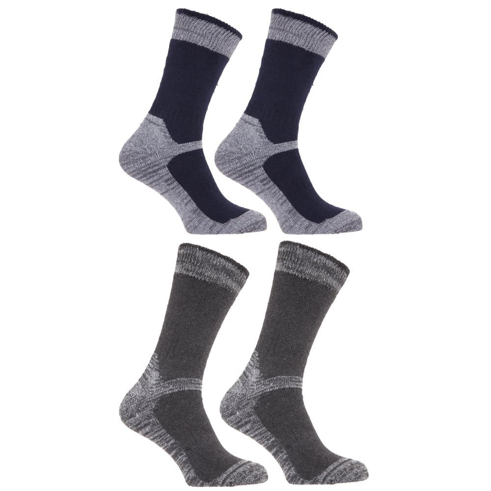 Heavy Weight Reinforced Toe Work Boot Socks för män (4 st) Navy/Grey UK Shoe 6-12, EUR 40-47