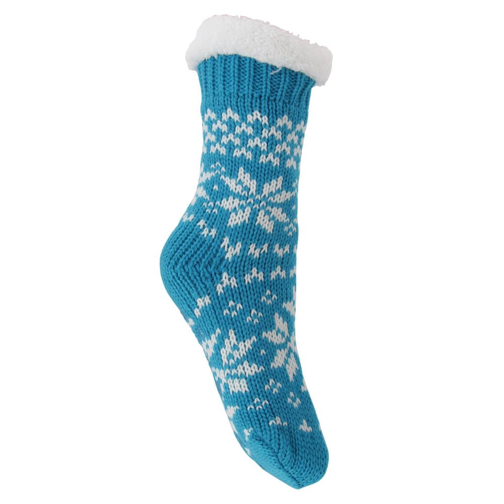 Foxbury Fairisle stickade toffelsockor med dam / dam
