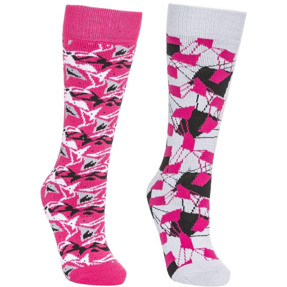 Trespass Childrens/Kids Rockies Ski Socks (Pack Of 2)