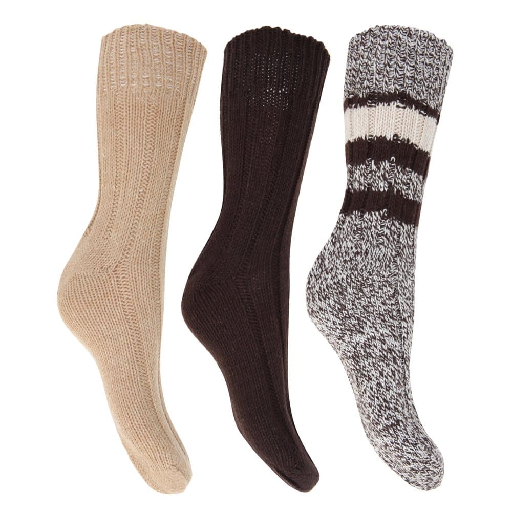 FLOSO Dam / kvinnors termiska tjocka tjocka ullblandade strumpor (paket med 3)