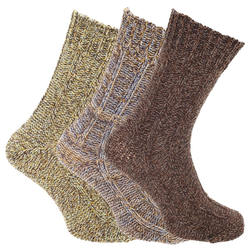 Chunky stickad utomhusstövelsocka för män (3 par)