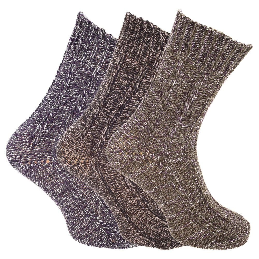 Chunky stickad utomhusstövelsocka för män (3 par)