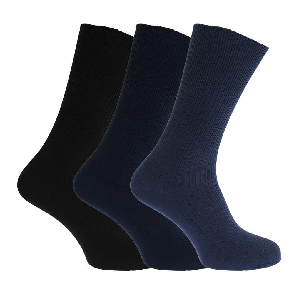Big Foot Non Elastic Diabetic Strumpor för män (3 par)