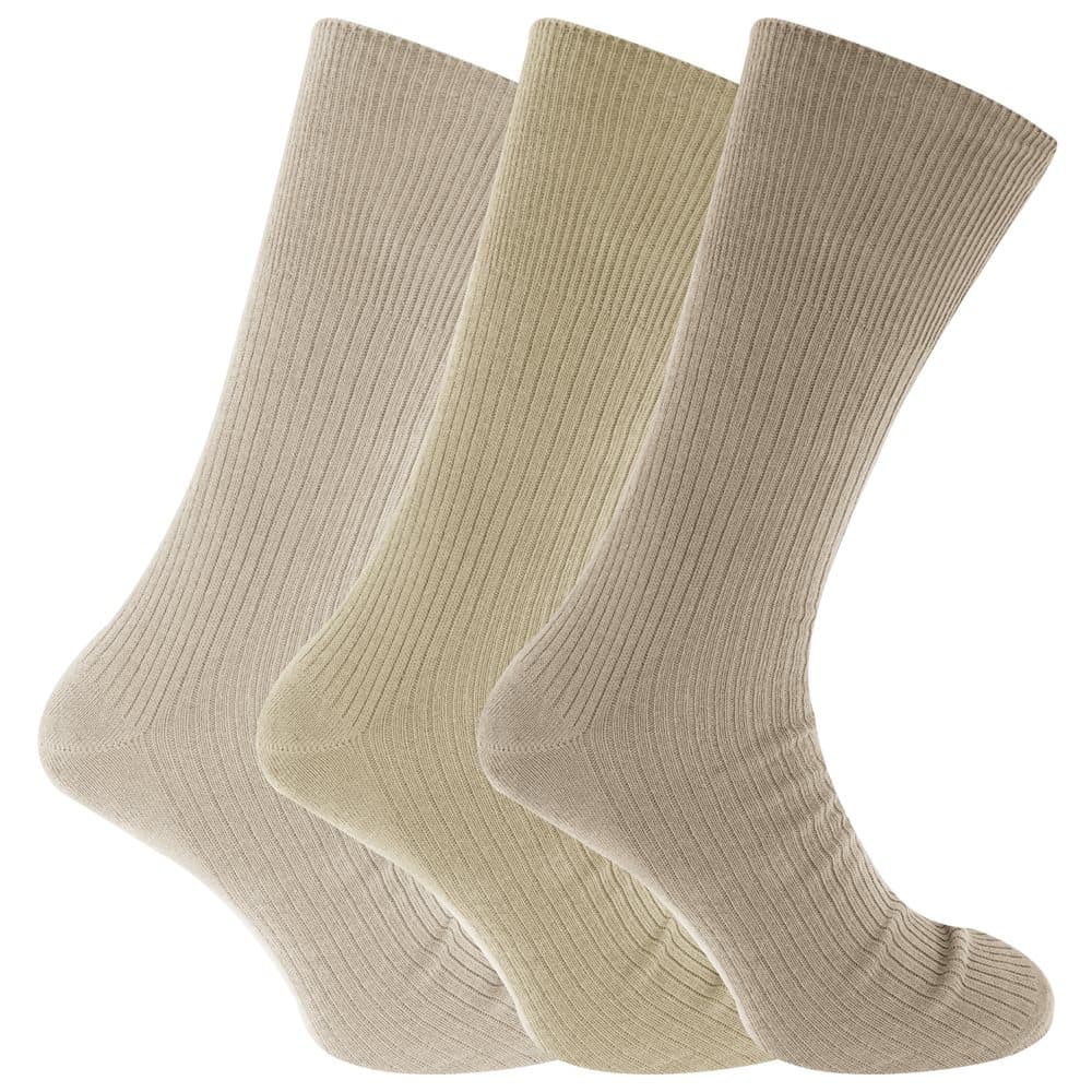 Mens Big Foot Non Elastic Diabetic Socks (3 Pairs)