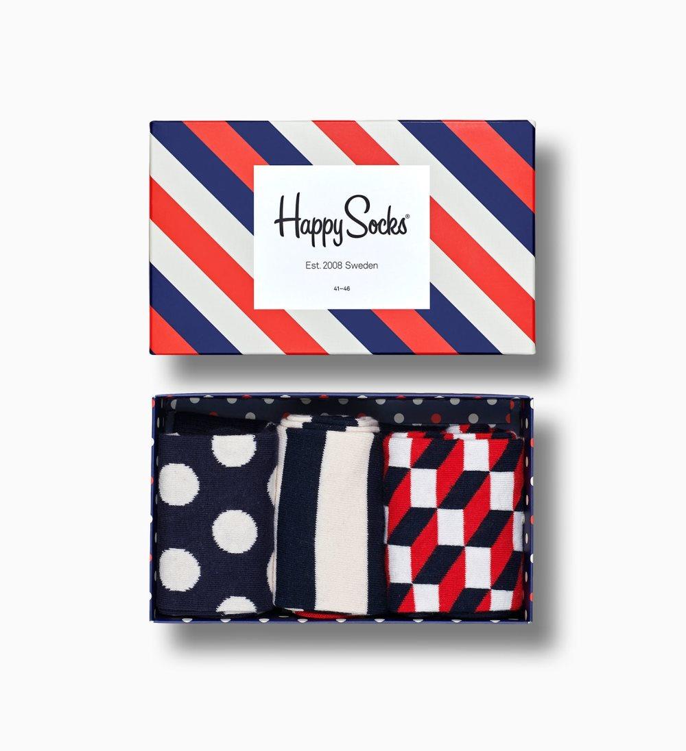 Happy socks Stripe gift box- 3 pair