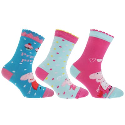 Childrens/Kids Peppa Pig Socks (Pack Of 3)