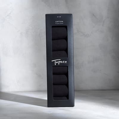 Topeco Cotton Socks 8-Pack Black Size 41-45