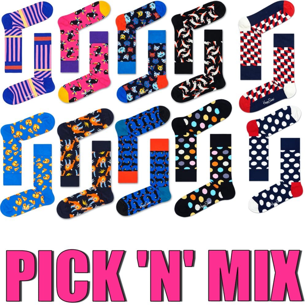HAPPY SOCKS 10 PAIR SPECIAL OFFER PACK FOR MEN