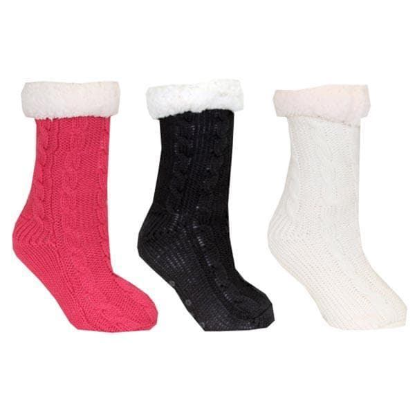 Fodrad socka med halkskydd Happy feet