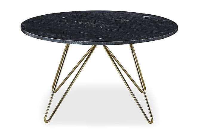 Ponza Sofabord 80 cm Rund Marmor Grå/Messing
