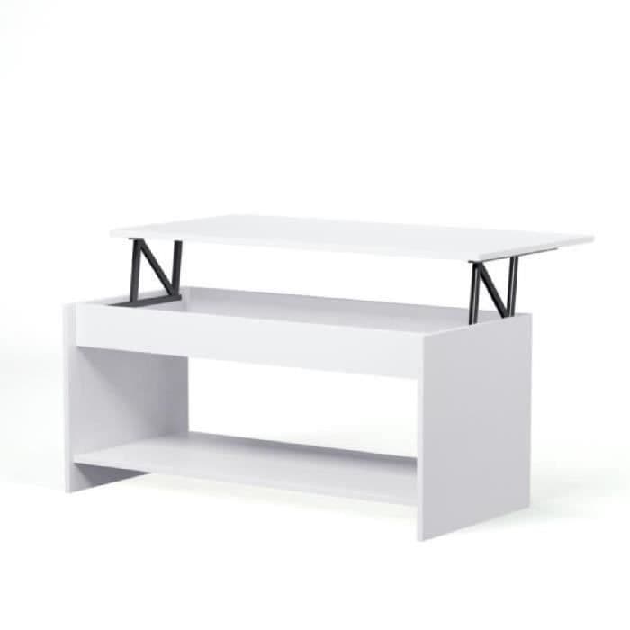 HAPPY Lyftbart soffbord bord modern stil matt vit - L 100 x B 50 cm