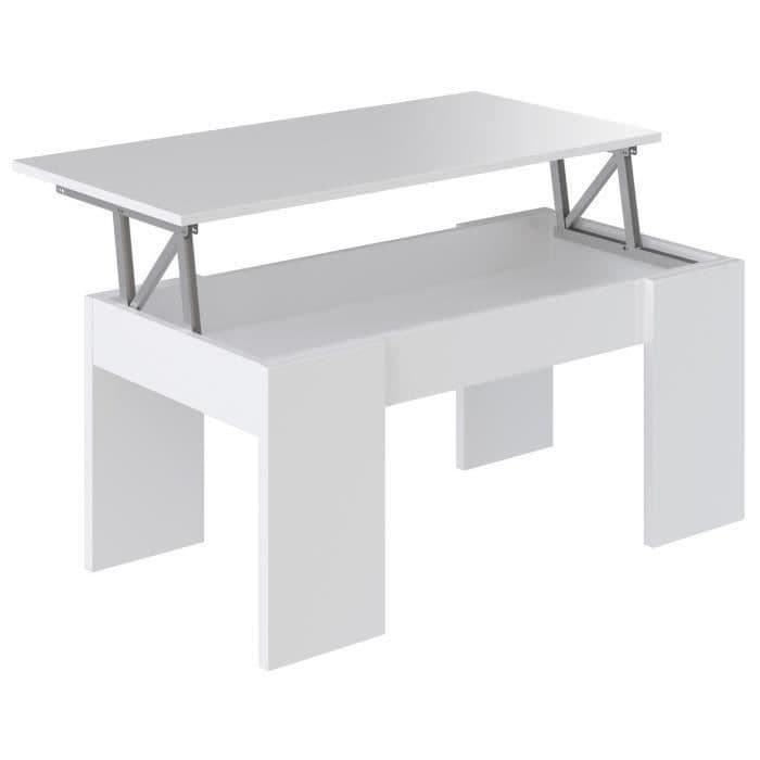 SWING Sofabord lyftbart bricka modern stil matt vit - L 100 x B 50 cm