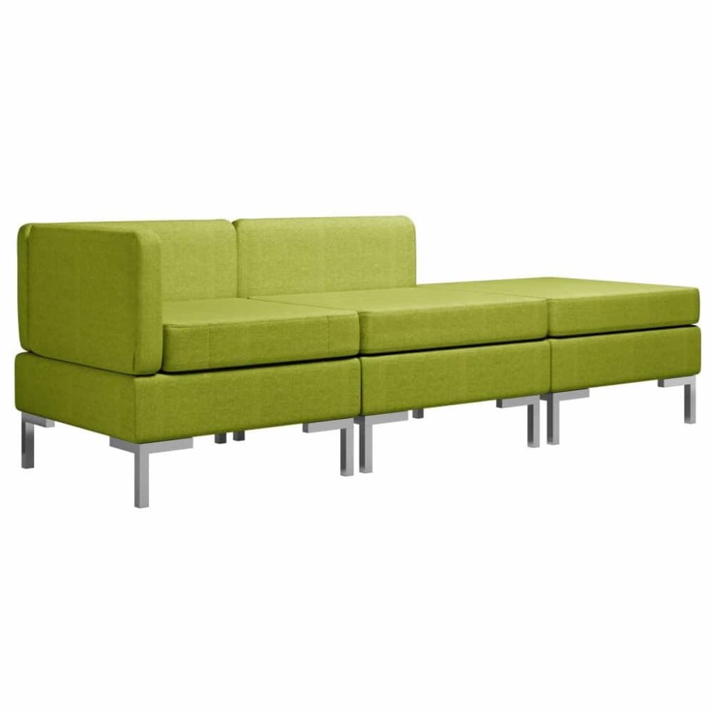 vidaXL sofasæt 3 dele stof grøn