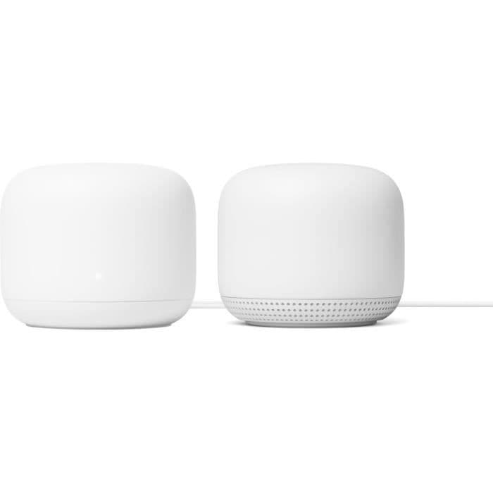 GOOGLE Nest WIFI 2PK M + V: Reititin + kohta 2PK - valkoinen