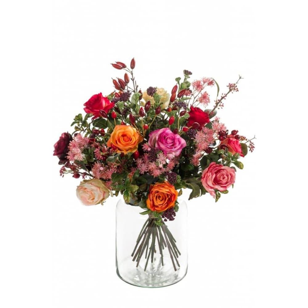 Emerald kunstig buket Flame Roses