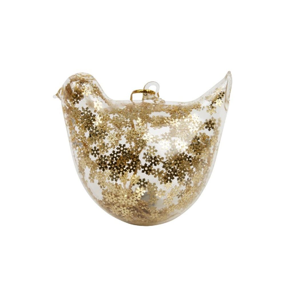 Guld snöflinga design hängande glas fågel dekoration