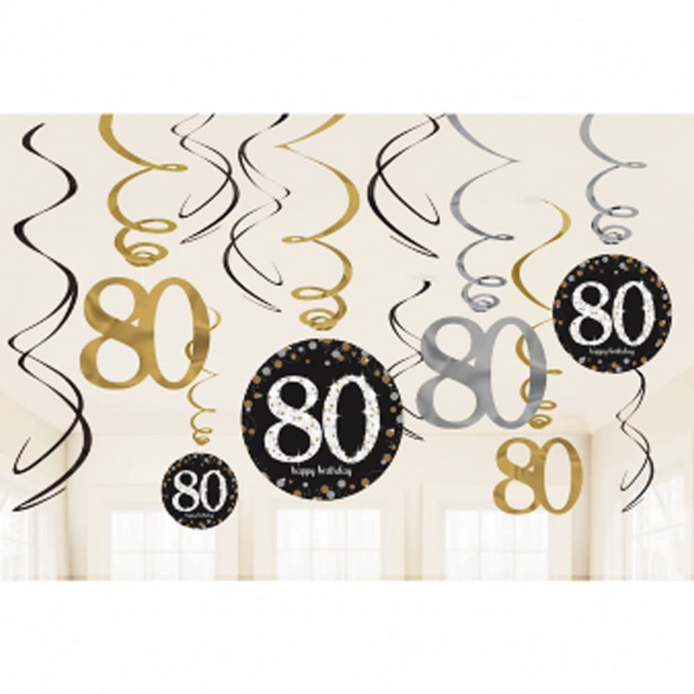 Amscan Hanging Swirl Decorations - 12 Pack
