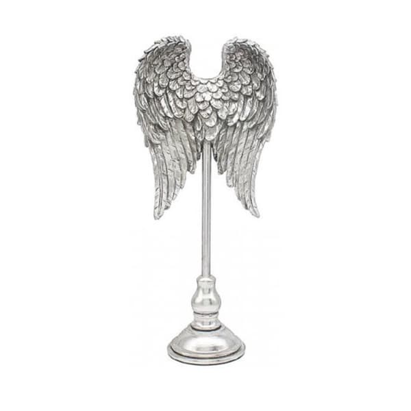 Silver Art Angel Wings Ornament On Stand CDON