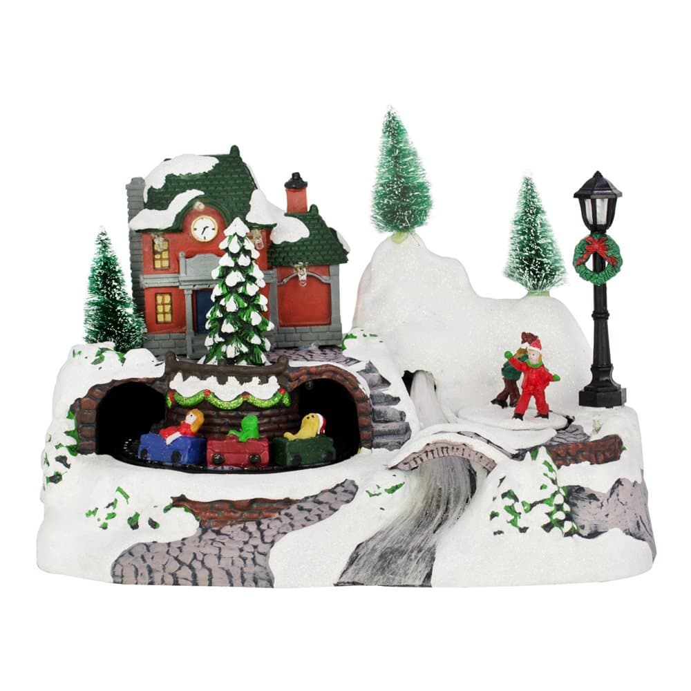 Christmas Shop LED Fibre Optic Snow Village