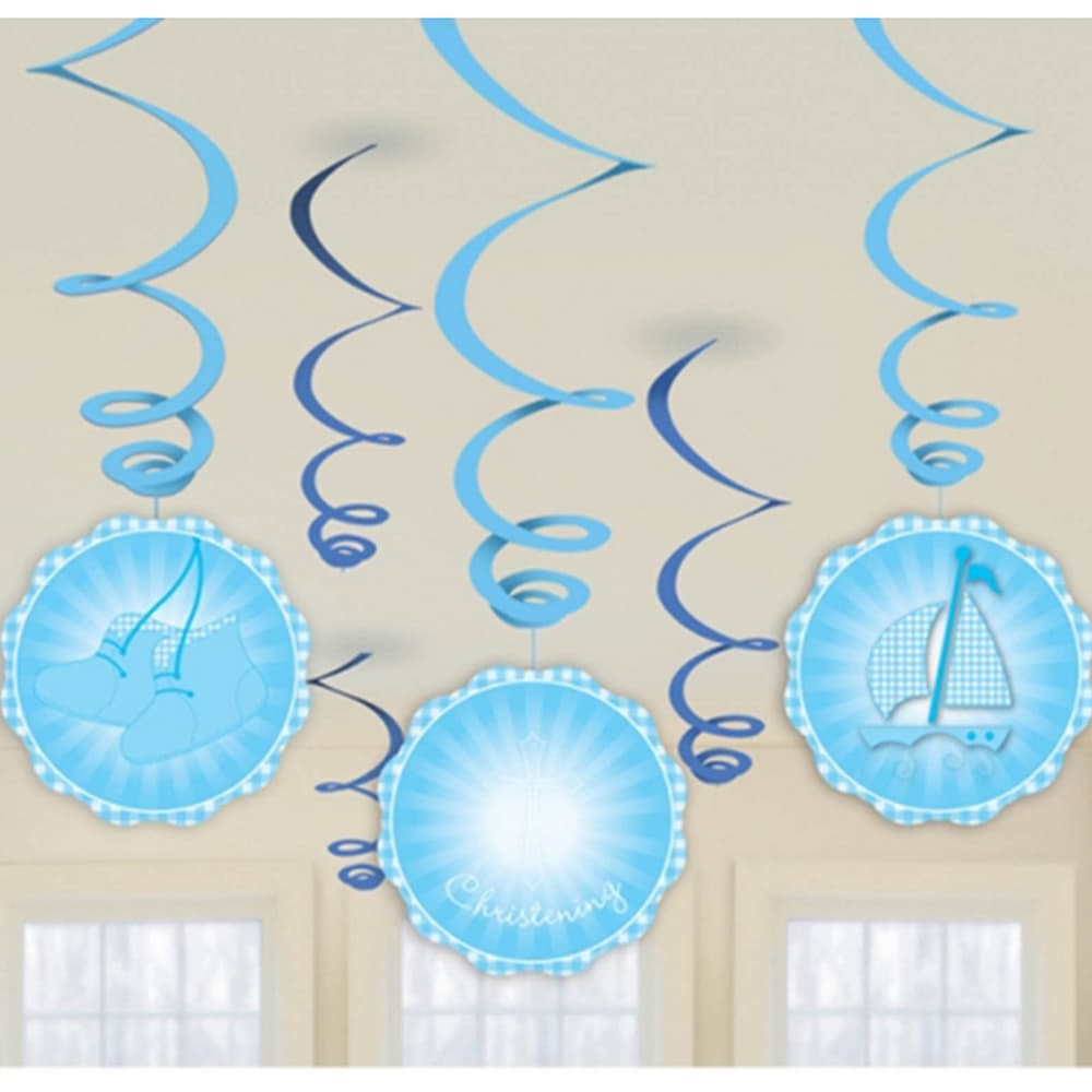 Amscan Christening Swirls Hanging Decorations