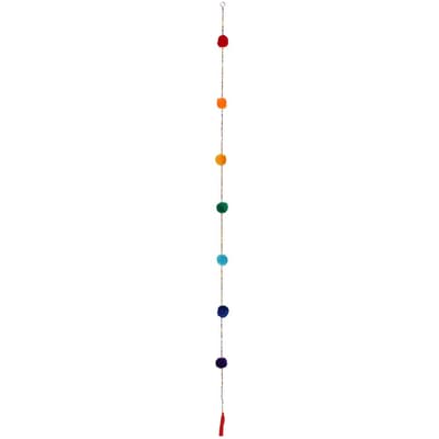 Something Different Chakra Hanging Pom Poms and Beads Decoration