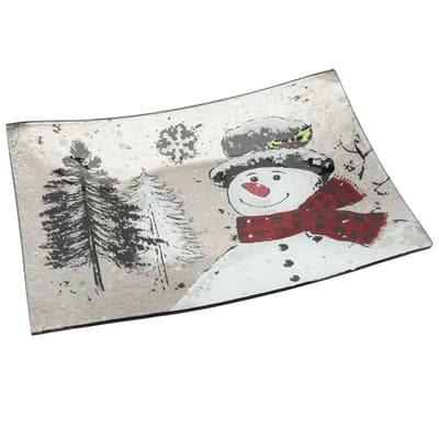 CGB Giftware Christmas Snowman Rectangular Dish