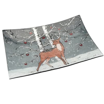 CGB Giftware Christmas Stag Rectangular Dish