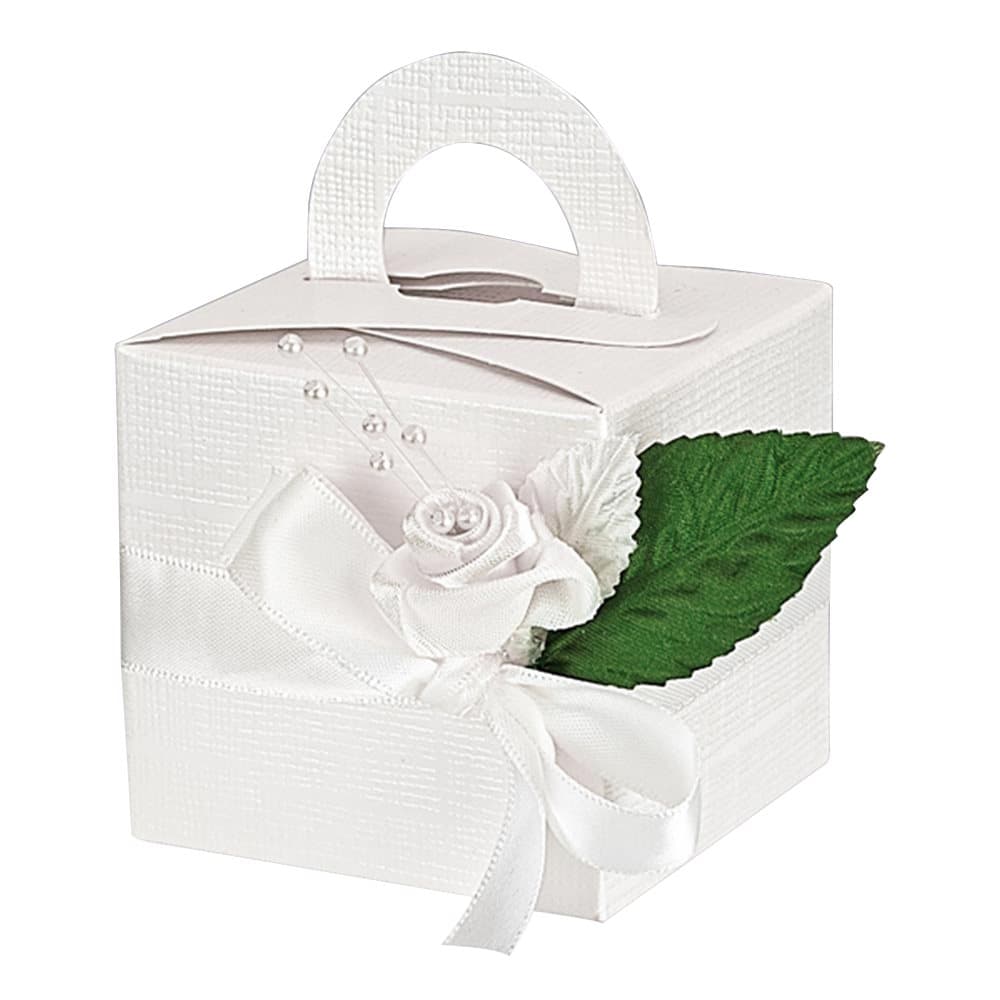 Club Green Silk Square Box With Handle (Pack Of 10)