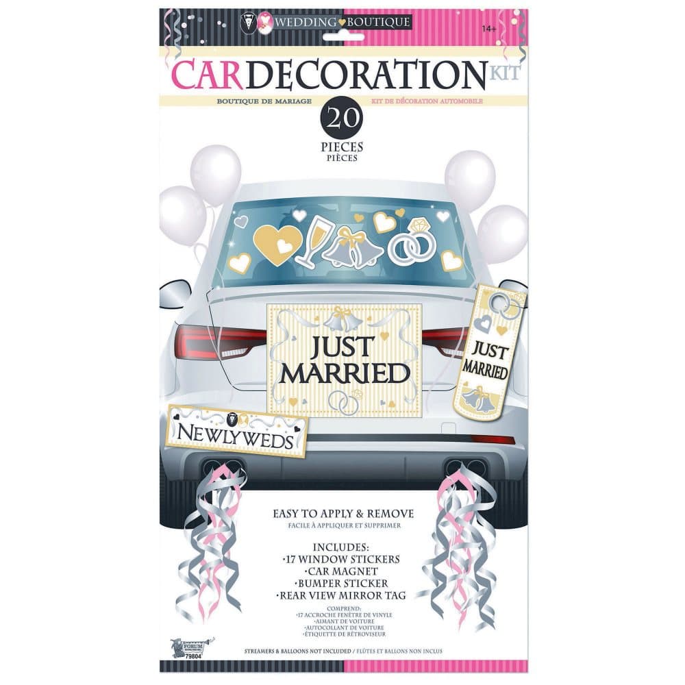 Bristol Novelty Bride & Groom Car Decoration Kit (20 Pieces)