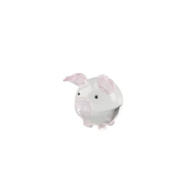 CGB Giftware Artisan Glass Clear And Pink Pig