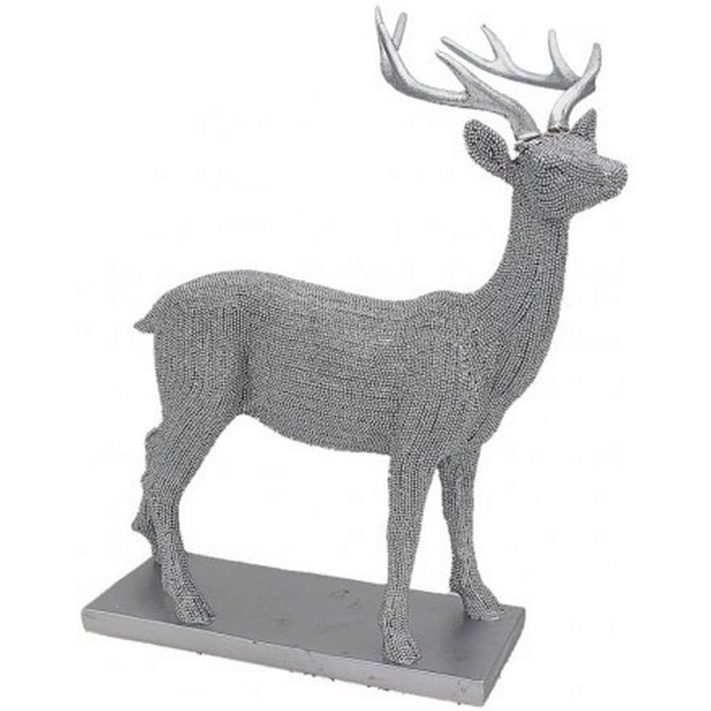 Bling Silver Art Stag Ornament