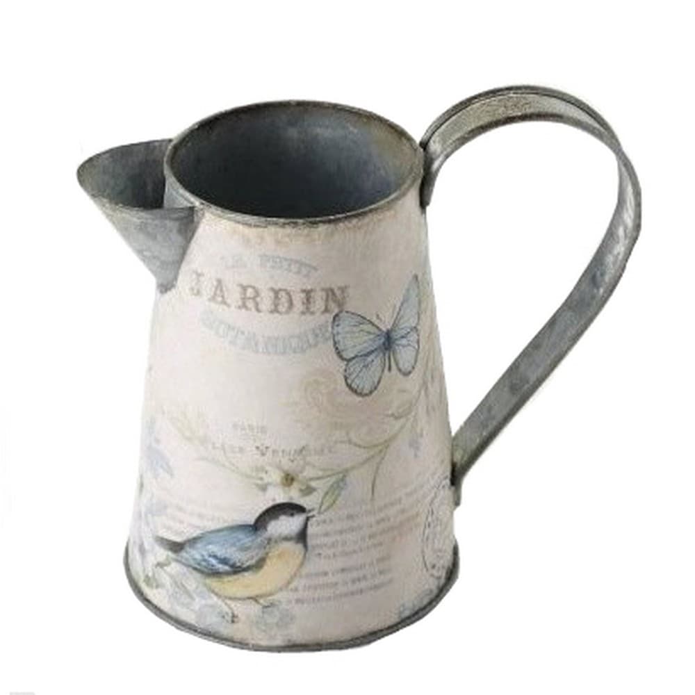Metal Bird and Butterfly Jug