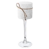 Lotus Ljuslykta frostad med rep glas diameter 10 cm höjd 30 cm