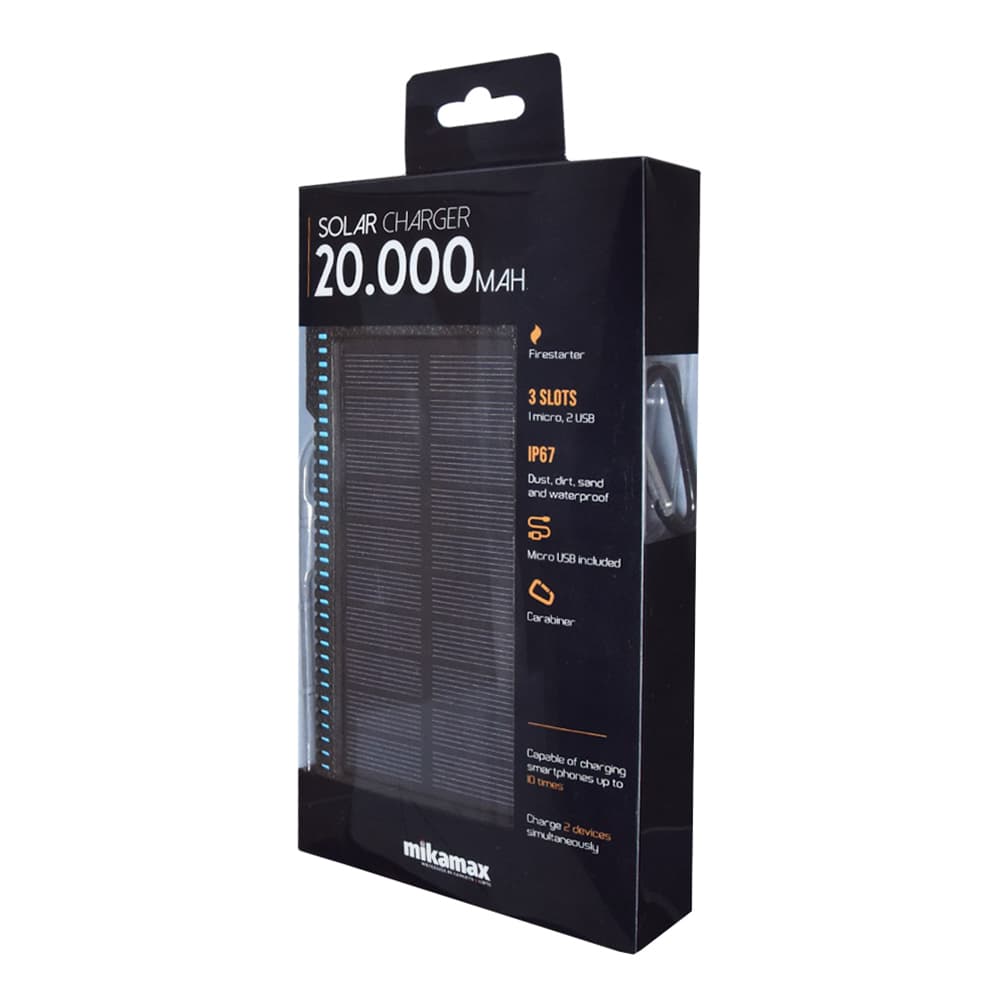 MM Varavirtalähde Aurinkokennolatauksella 20.000 mAh